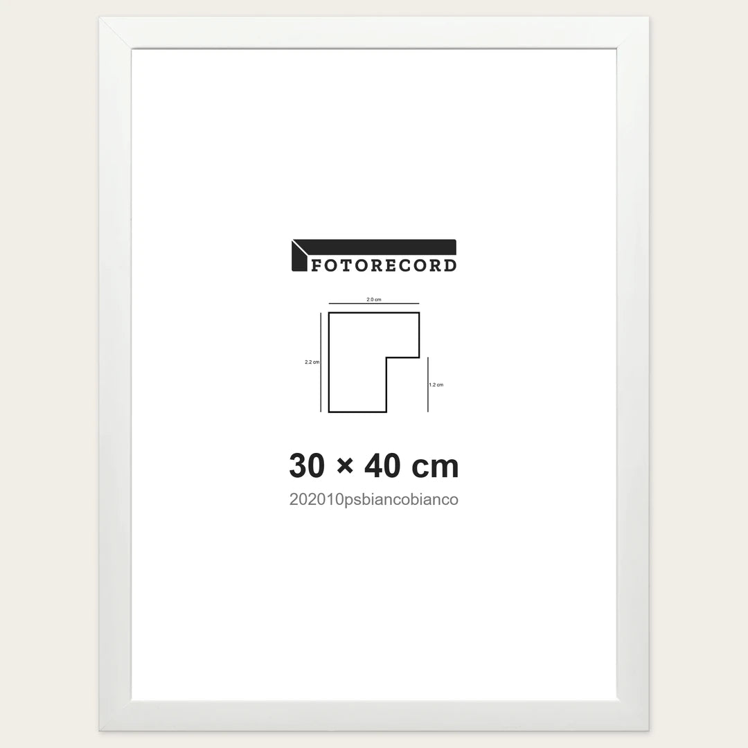 Kit Cornice Completa 30x40 cm — Bianco Satinato | 202010psbiancobianco