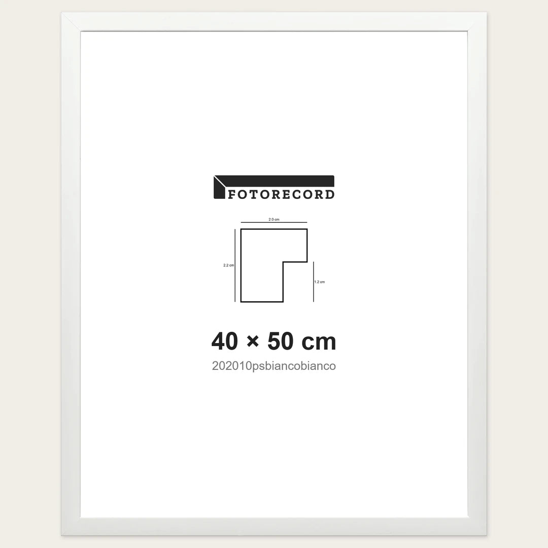 Kit Cornice Completa 40x50 cm — Bianco Satinato | 202010psbiancobianco