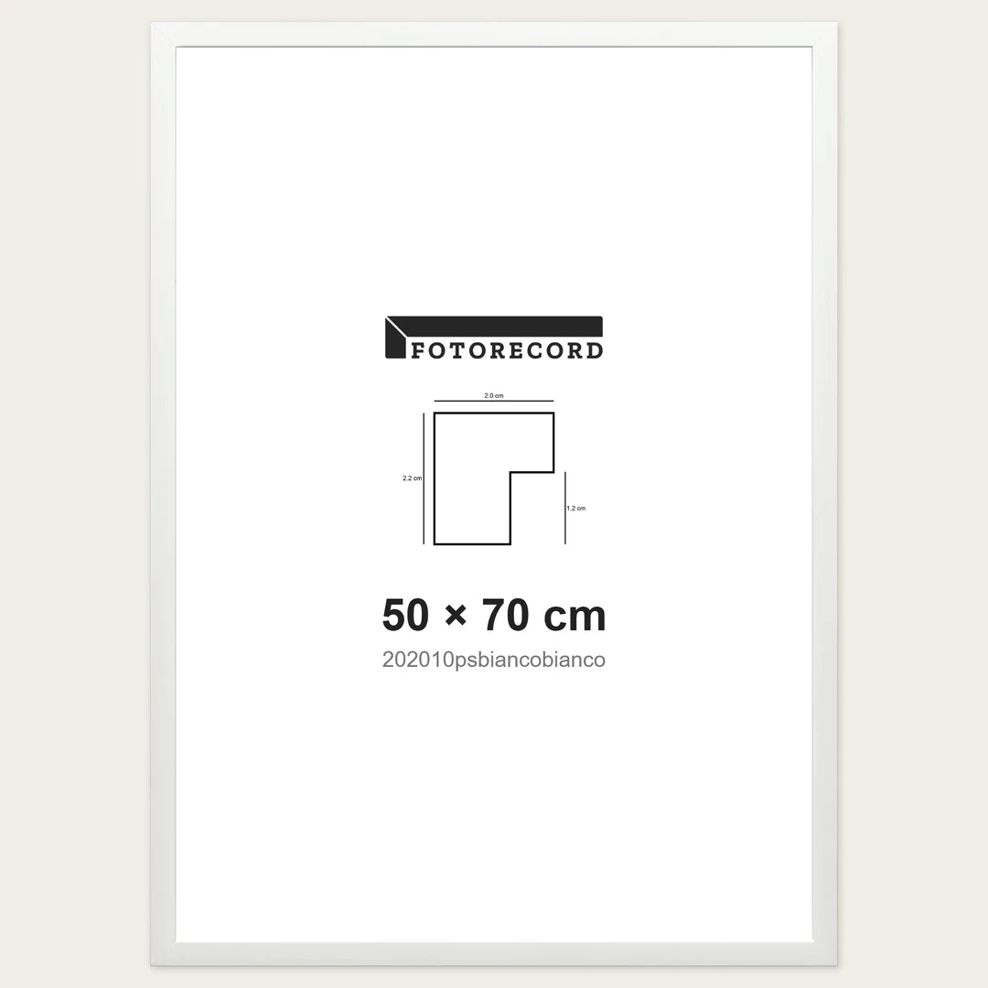 Kit Cornice Completa 50x70 cm — Bianco Satinato | 202010psbiancobianco