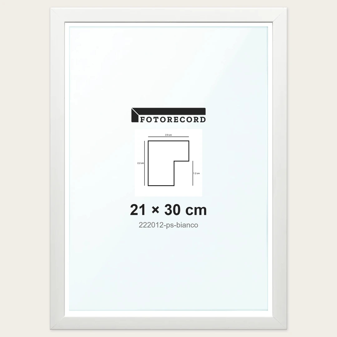 Cornice su misura 21x30 cm — Bianco Satinata | 222012-ps-bianco