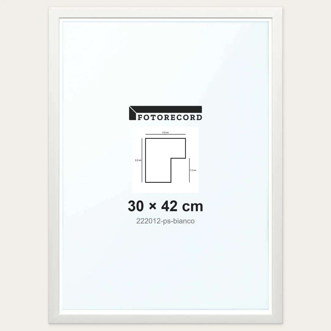 Cornice su misura 30x42 cm — Bianco Satinata | 222012-ps-bianco