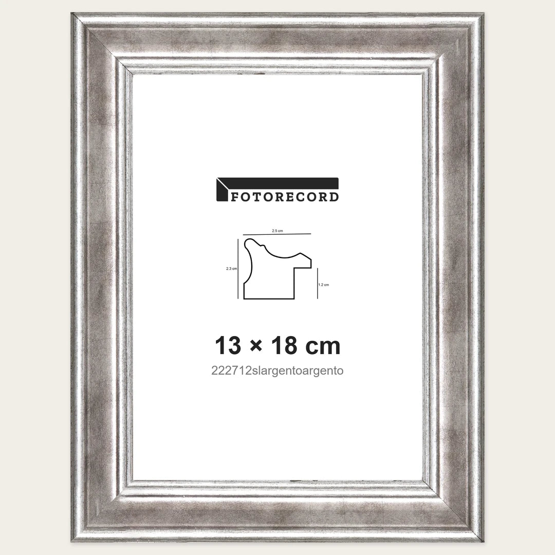 Kit Cornice Completa 13x18 cm — Argento Lucido | 222712slargentoargento