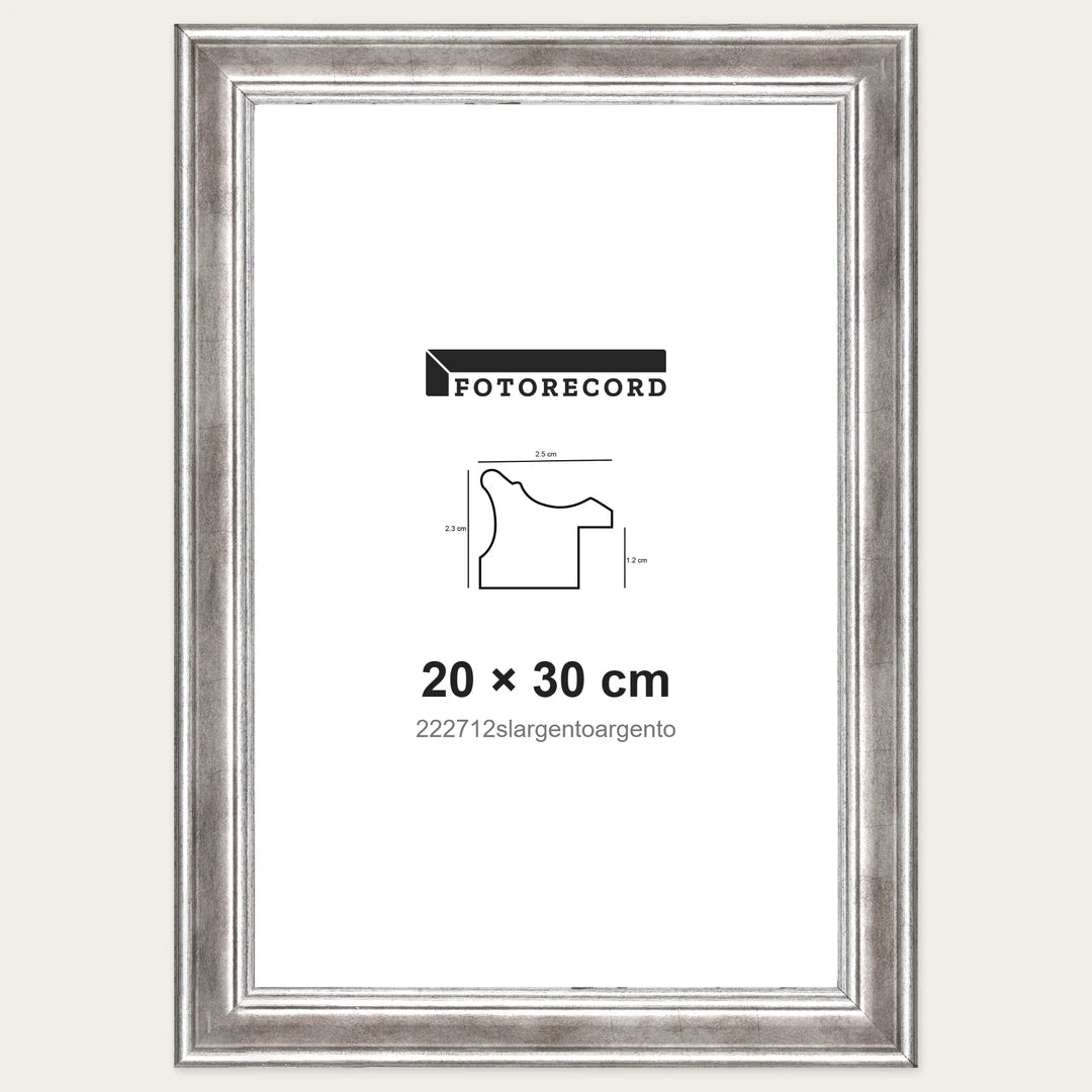 Kit Cornice Completa 20x30 cm — Argento Lucido | 222712slargentoargento