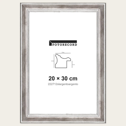 Kit Cornice Completa 20x30 cm — Argento Lucido | 222712slargentoargento