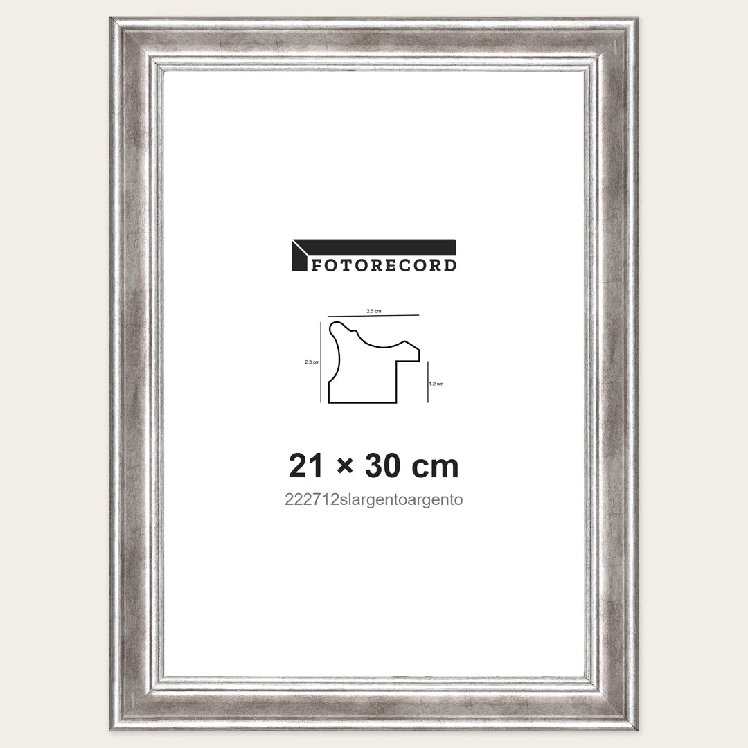 Kit Cornice Completa 21x30 cm — Argento Lucido | 222712slargentoargento