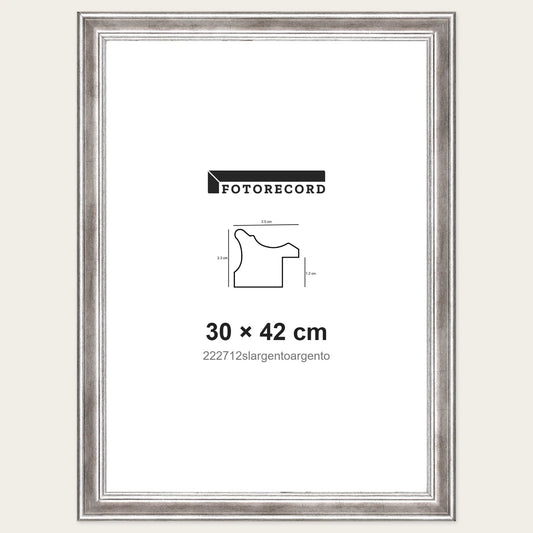Kit Cornice Completa 30x42 cm — Argento Lucido | 222712slargentoargento