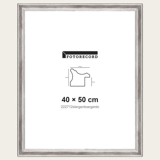 Kit Cornice Completa 40x50 cm — Argento Lucido | 222712slargentoargento