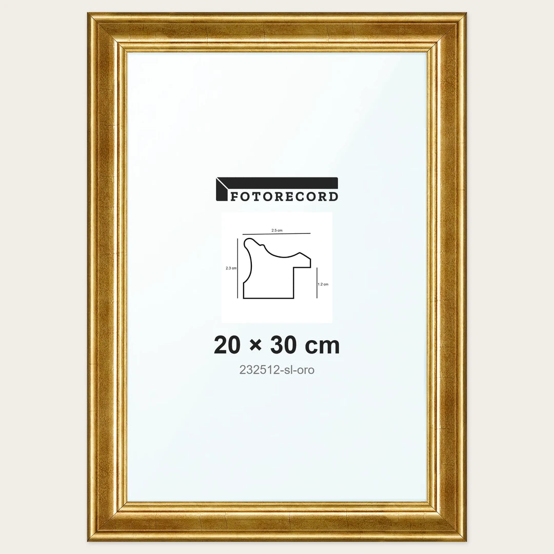 Cornice su misura 20x30 cm — Oro Lucida | 232512-sl-oro