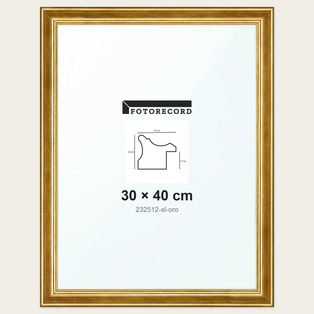 Cornice su misura 30x40 cm — Oro Lucida | 232512-sl-oro