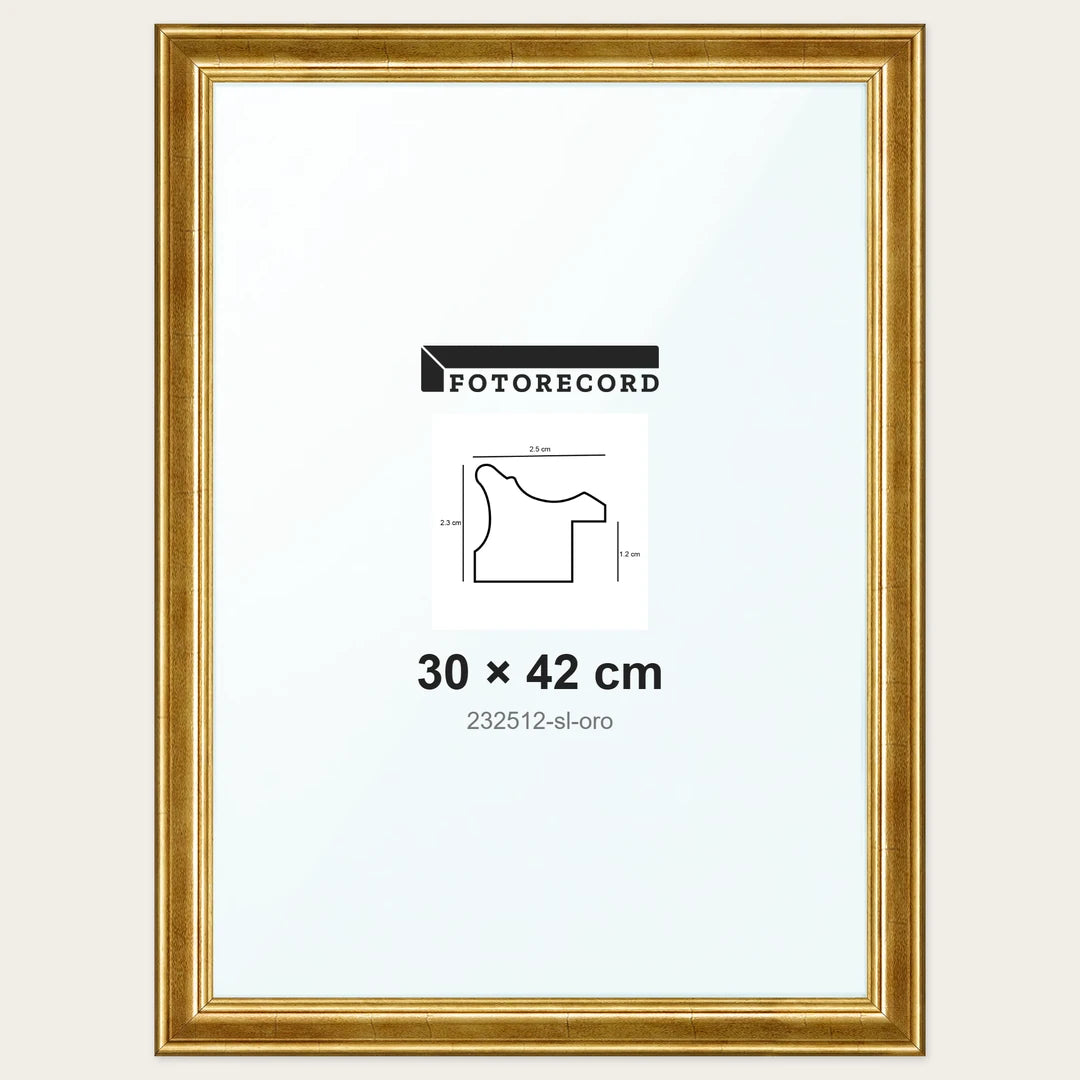 Cornice su misura 30x42 cm — Oro Lucida | 232512-sl-oro