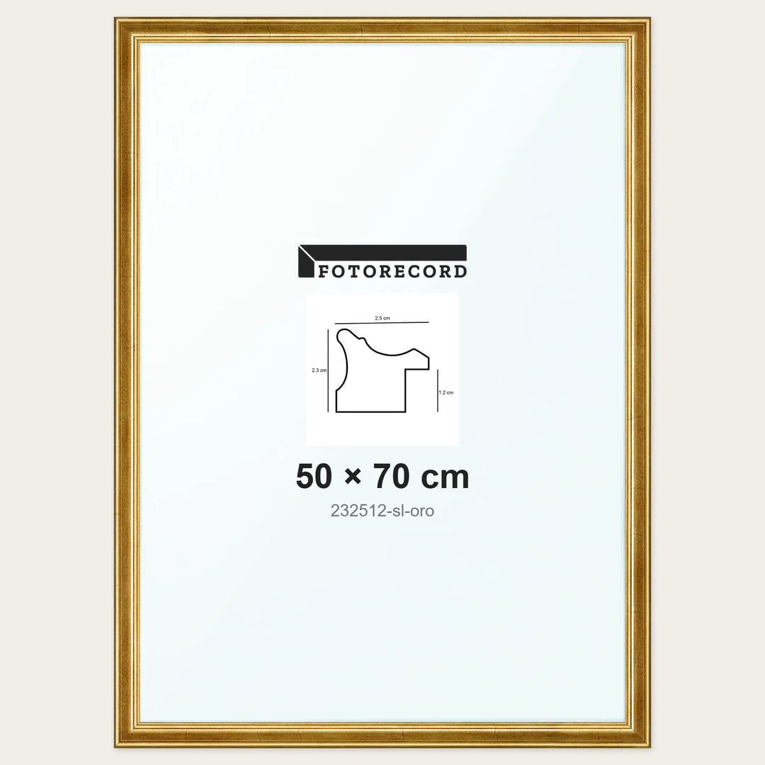 Cornice su misura 50x70 cm — Oro Lucida | 232512-sl-oro