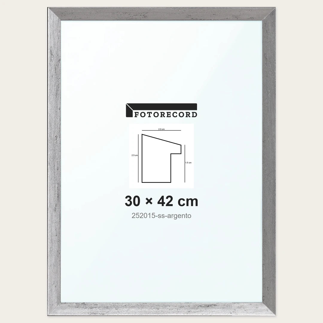 Cornice su misura 30x42 cm — Argento Satinata | 252015-ss-argento