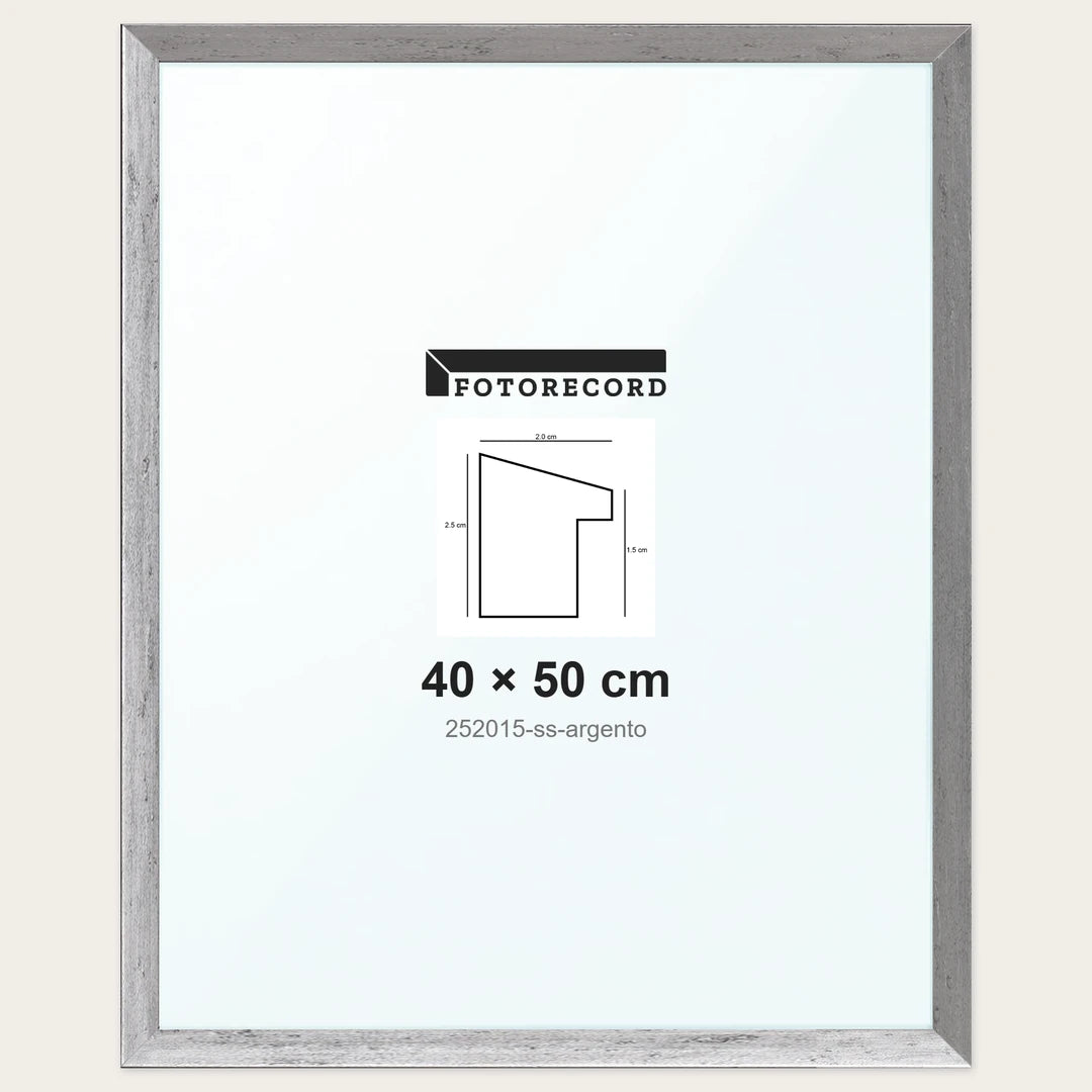 Cornice su misura 40x50 cm — Argento Satinata | 252015-ss-argento