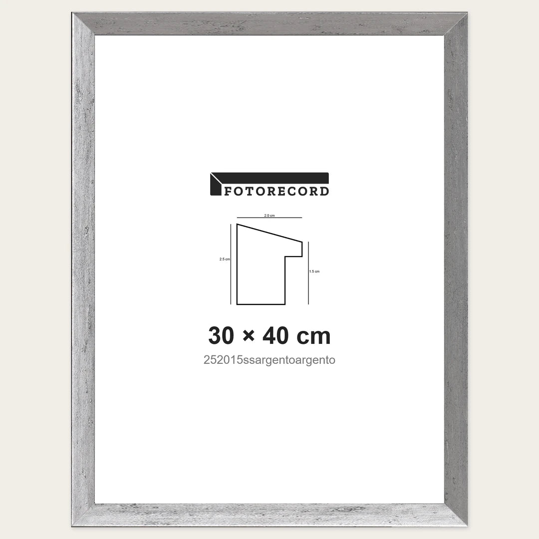 Kit Cornice Completa 30x40 cm — Argento Satinato | 252015ssargentoargento