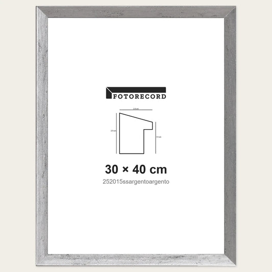 Kit Cornice Completa 30x40 cm — Argento Satinato | 252015ssargentoargento