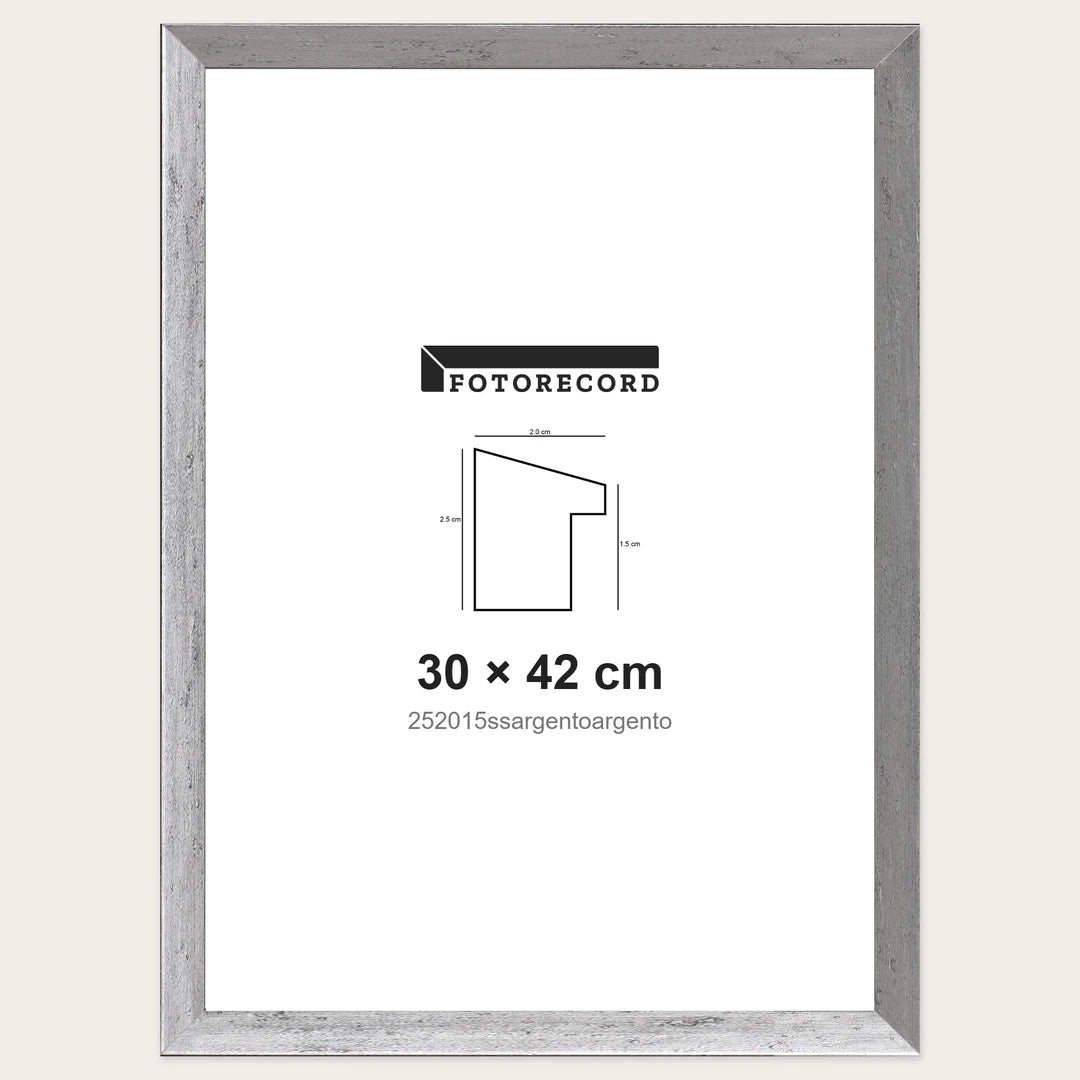 Kit Cornice Completa 30x42 cm — Argento Satinato | 252015ssargentoargento