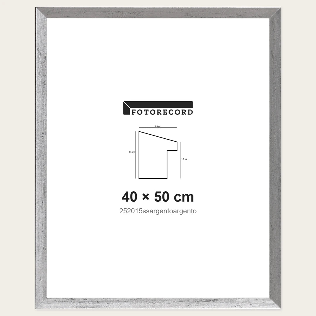 Kit Cornice Completa 40x50 cm — Argento Satinato | 252015ssargentoargento