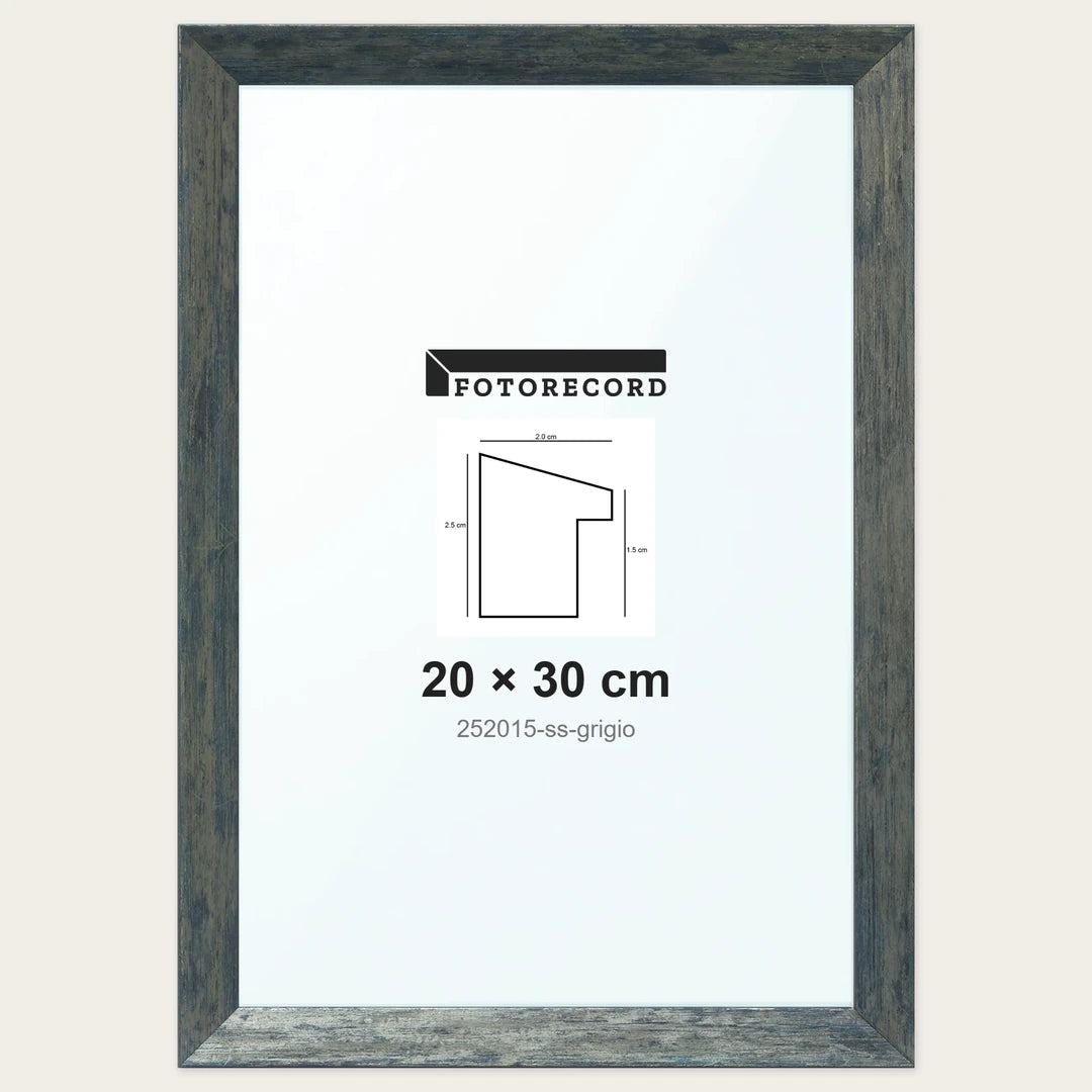 Cornice su misura 20x30 cm — Grigio Satinata | 252015-ss-grigio