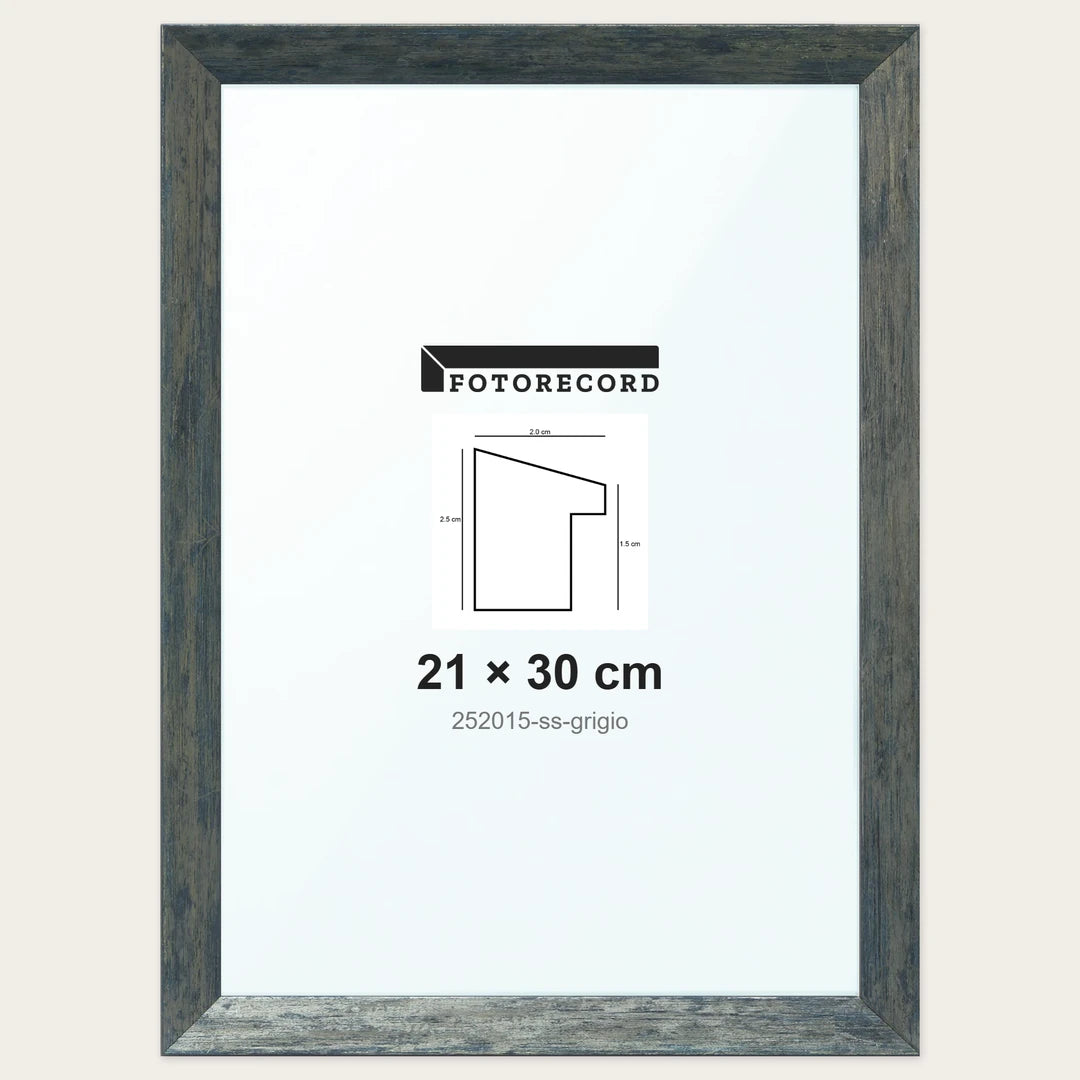 Cornice su misura 21x30 cm — Grigio Satinata | 252015-ss-grigio