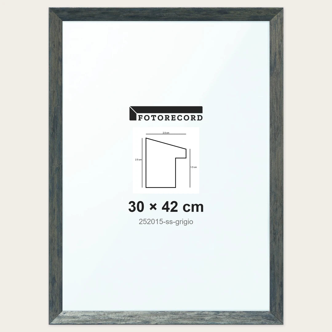 Cornice su misura 30x42 cm — Grigio Satinata | 252015-ss-grigio
