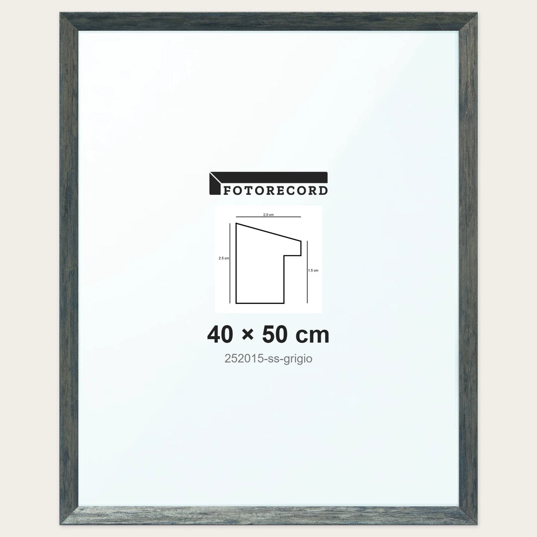 Cornice su misura 40x50 cm — Grigio Satinata | 252015-ss-grigio