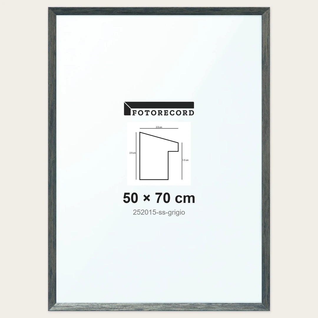 Cornice su misura 50x70 cm — Grigio Satinata | 252015-ss-grigio