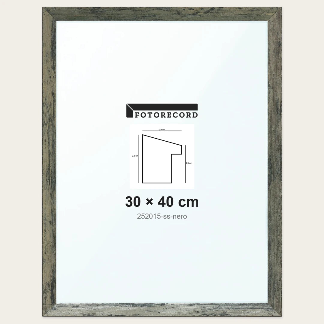 Cornice su misura 30x40 cm — Nero Satinata | 252015-ss-nero