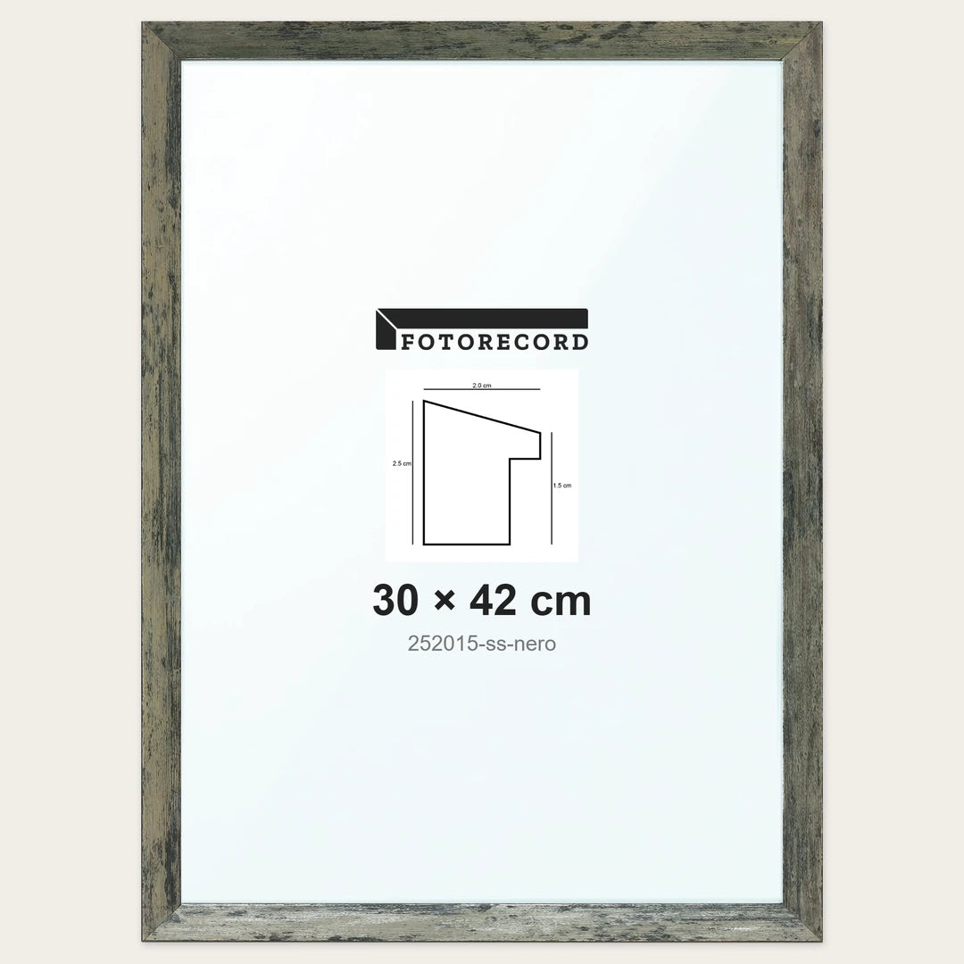 Cornice su misura 30x42 cm — Nero Satinata | 252015-ss-nero