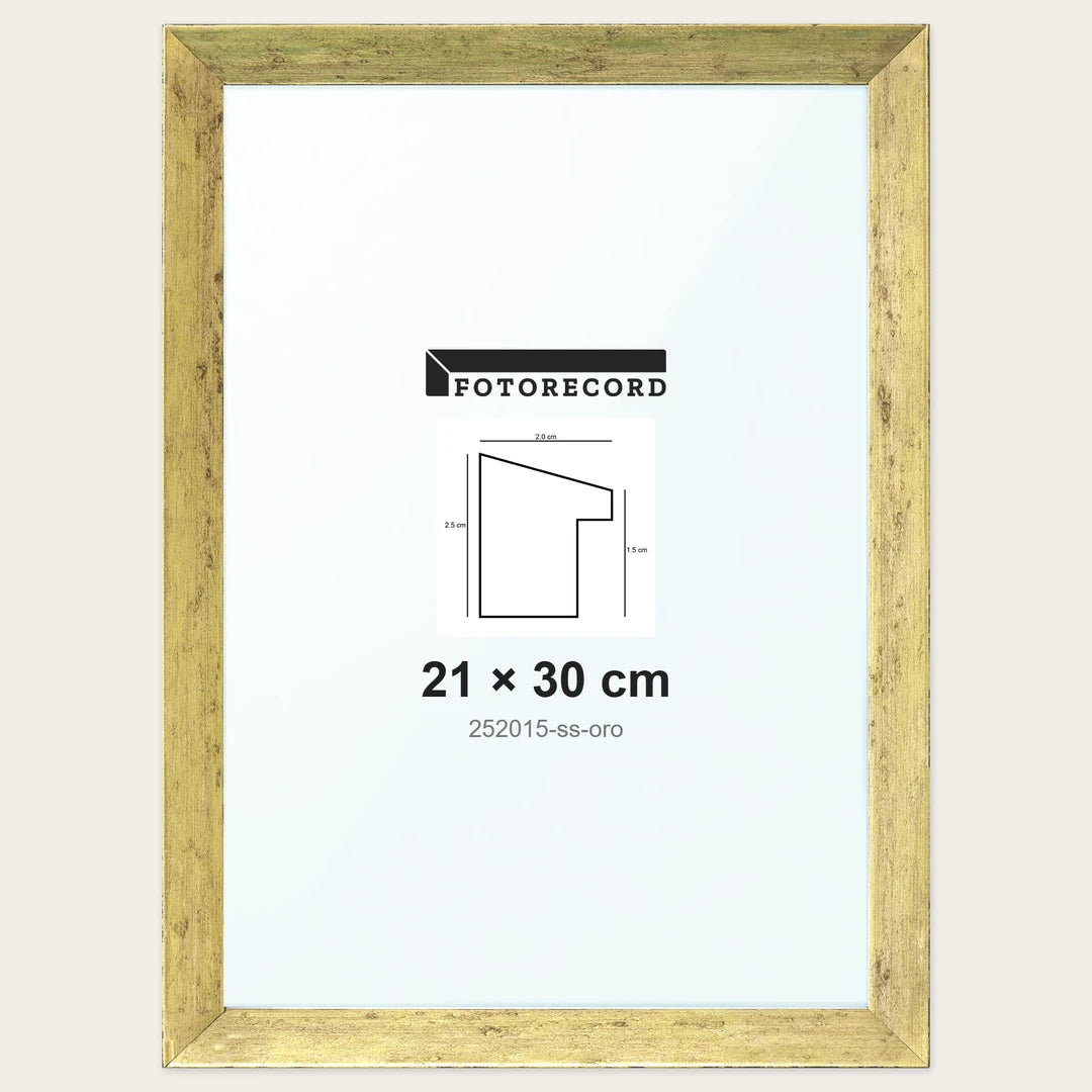 Cornice su misura 21x30 cm — Oro Satinata | 252015-ss-oro