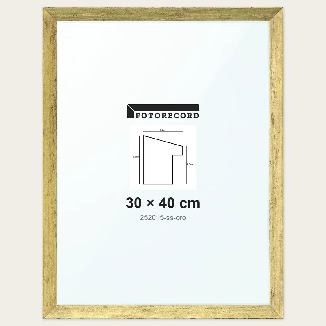 Cornice su misura 30x40 cm — Oro Satinata | 252015-ss-oro