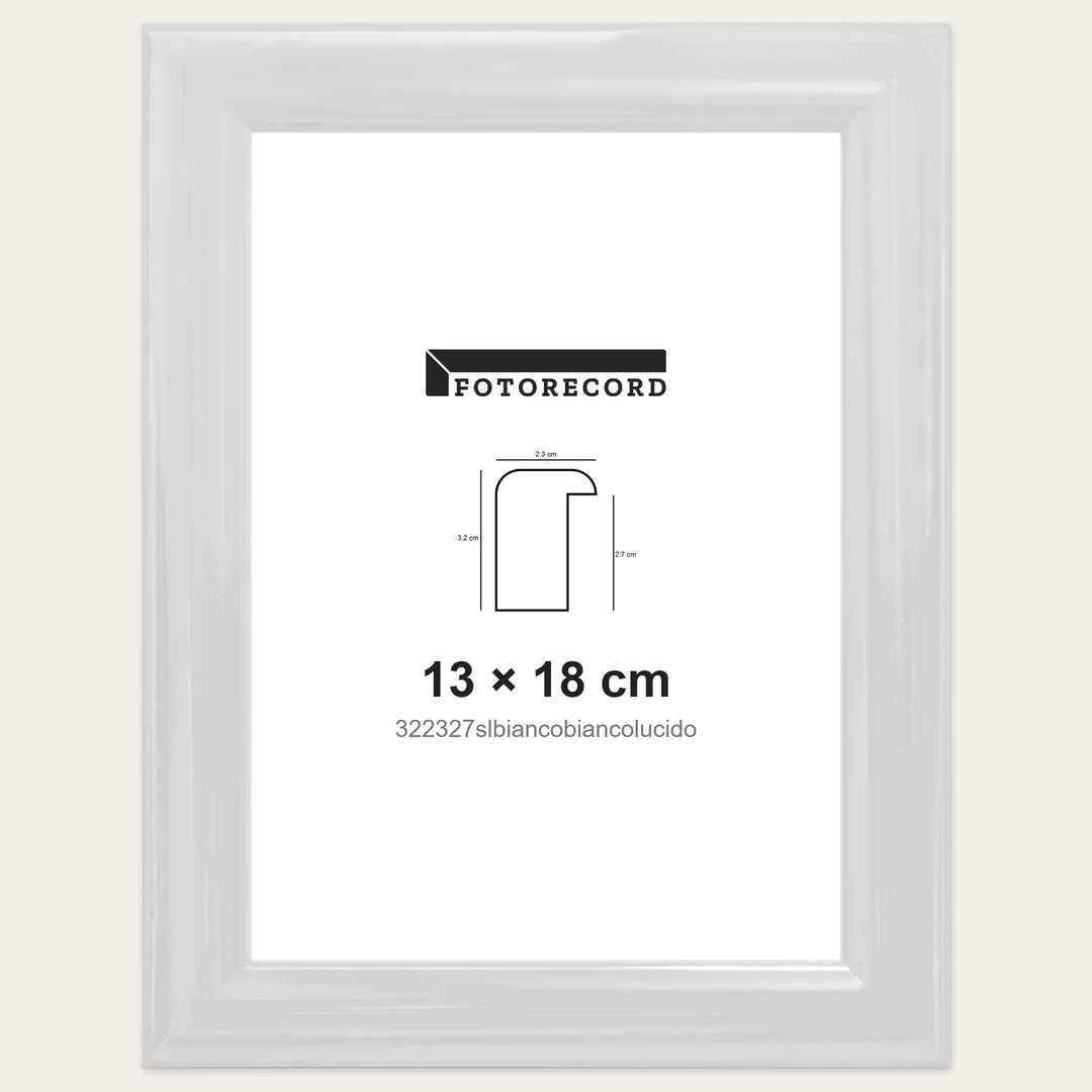 Kit Cornice Completa 13x18 cm — Bianco Lucido | 322327slbiancobiancolucido