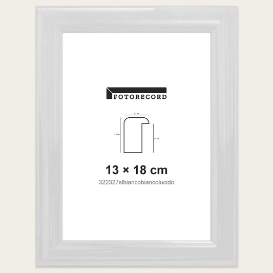 Cornice su misura 13x18 cm — Bianco Lucida | 322327slbiancobiancolucido