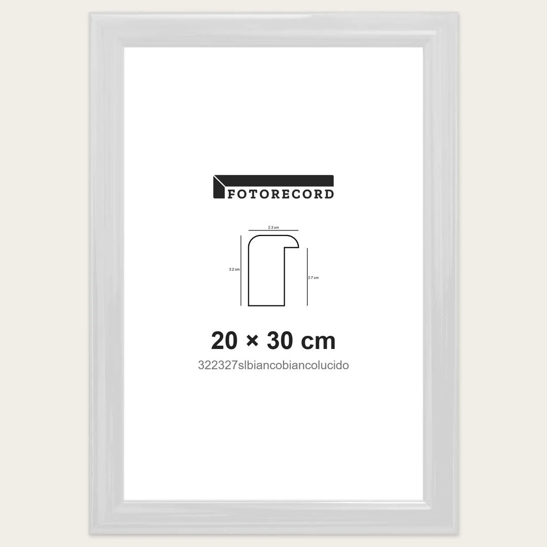 Kit Cornice Completa 20x30 cm — Bianco Lucido | 322327slbiancobiancolucido