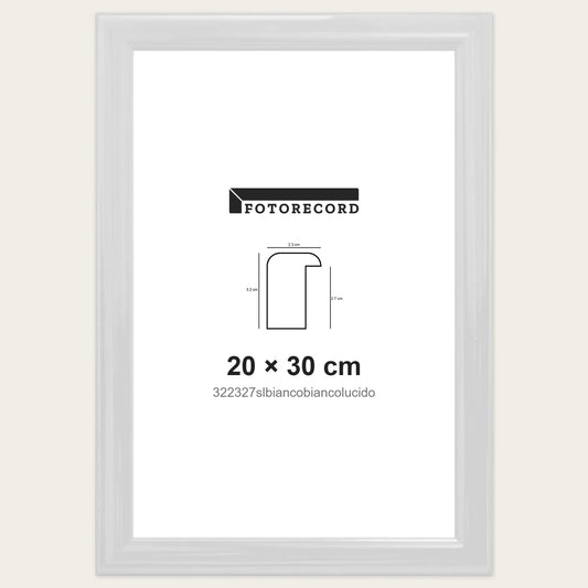 Cornice su misura 20x30 cm — Bianco Lucida | 322327slbiancobiancolucido