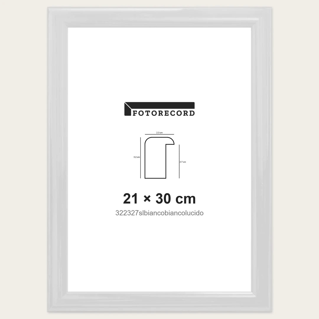 Kit Cornice Completa 21x30 cm — Bianco Lucido | 322327slbiancobiancolucido