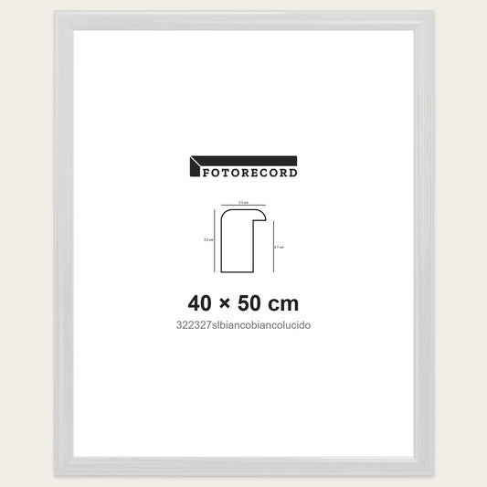 Cornice su misura 40x50 cm — Bianco Lucida | 322327slbiancobiancolucido