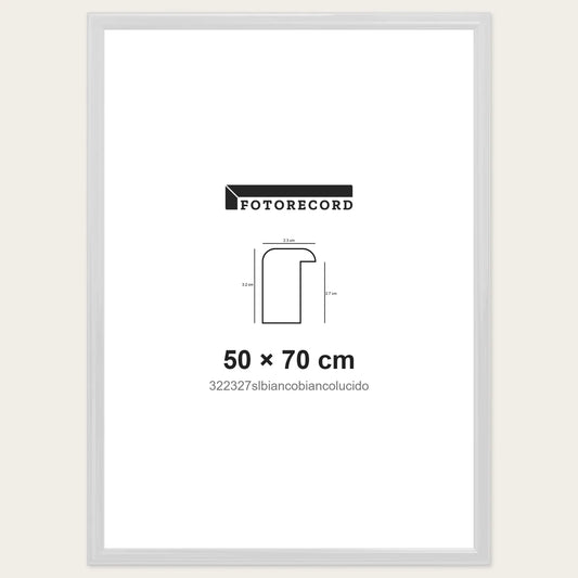 Cornice su misura 50x70 cm — Bianco Lucida | 322327slbiancobiancolucido