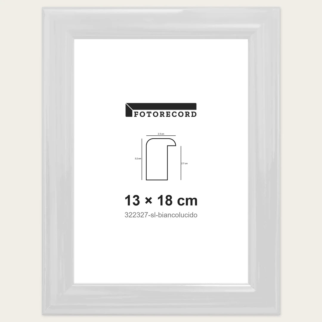 Cornice su misura 13x18 cm — Bianco Lucida | 322327-sl-biancolucido