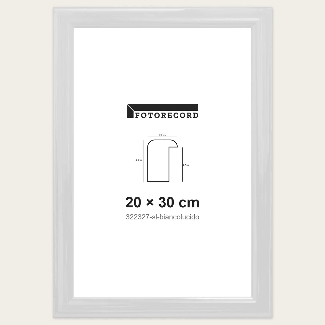 Cornice su misura 20x30 cm — Bianco Lucida | 322327-sl-biancolucido