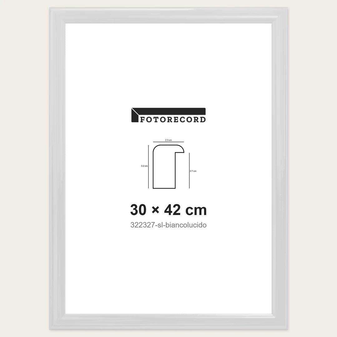 Cornice su misura 30x42 cm — Bianco Lucida | 322327-sl-biancolucido