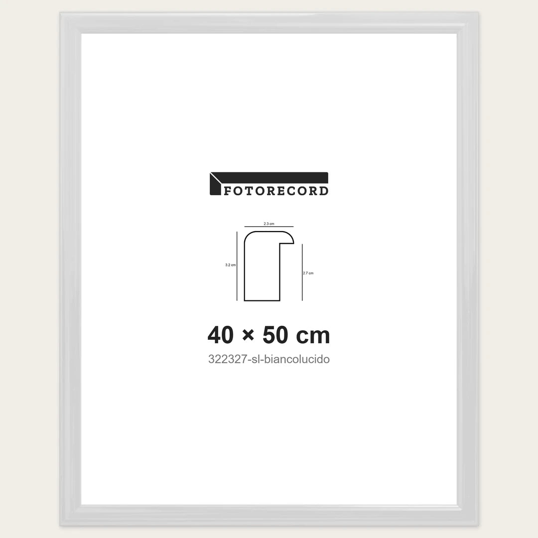 Cornice su misura 40x50 cm — Bianco Lucida | 322327-sl-biancolucido