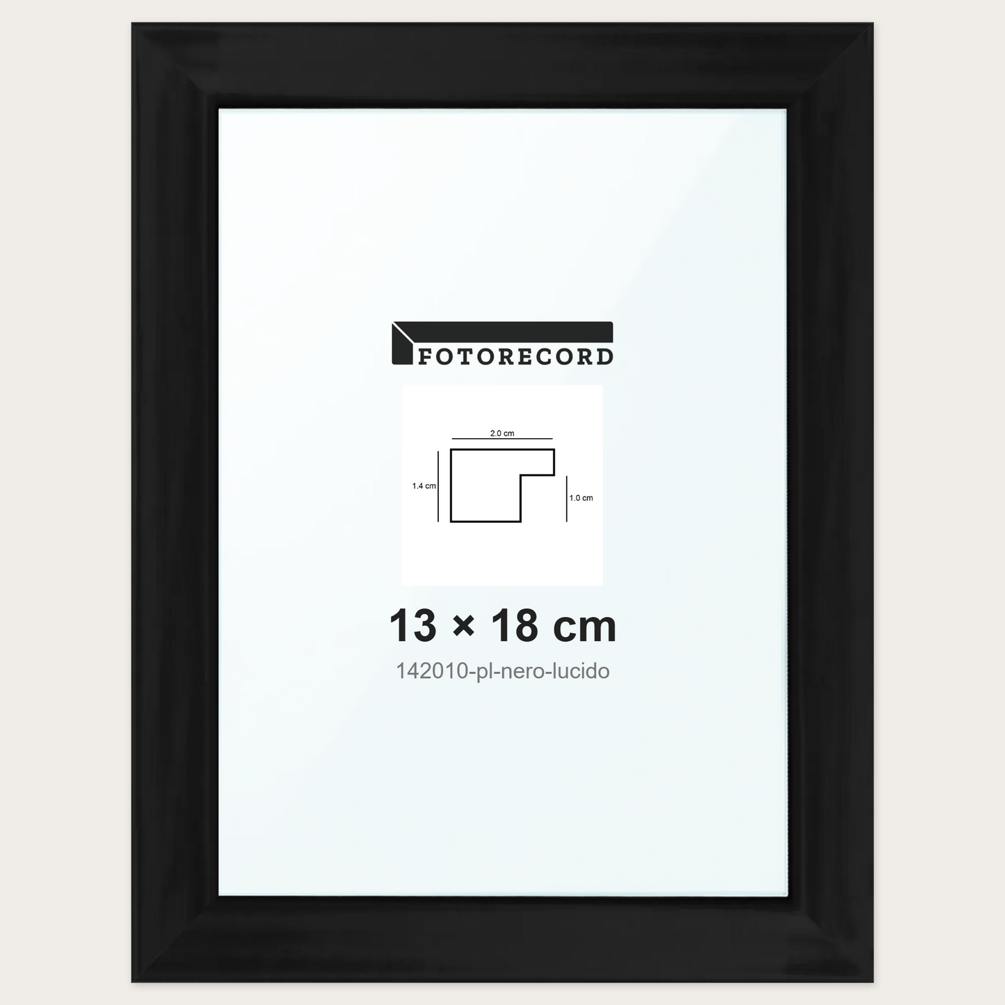 Cornice su misura 13x18 cm -- Nero Lucida | 142010-pl-nero-lucido
