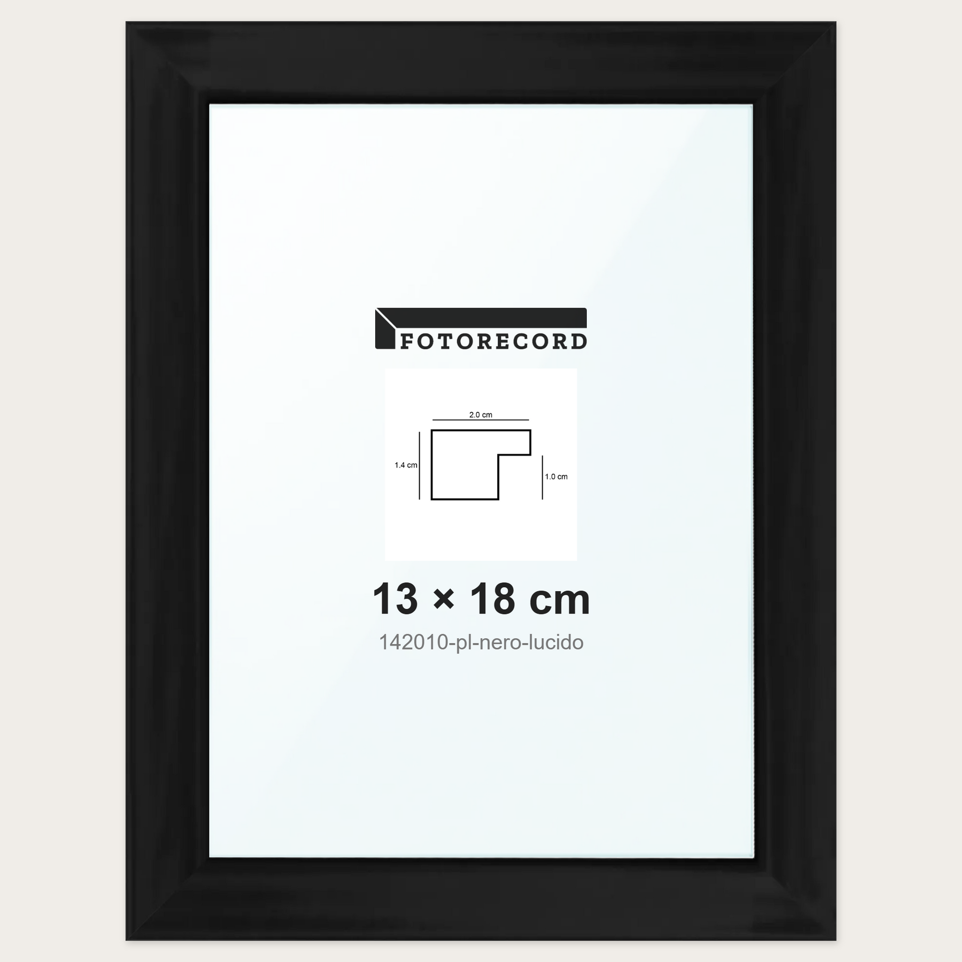 Cornice su misura 13x18 cm -- Nero Lucida | 142010-pl-nero-lucido