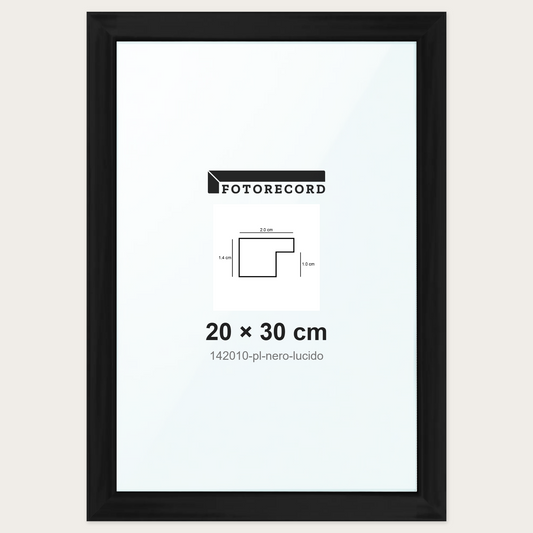 Cornice su misura 20x30 cm -- Nero Lucida | 142010-pl-nero-lucido