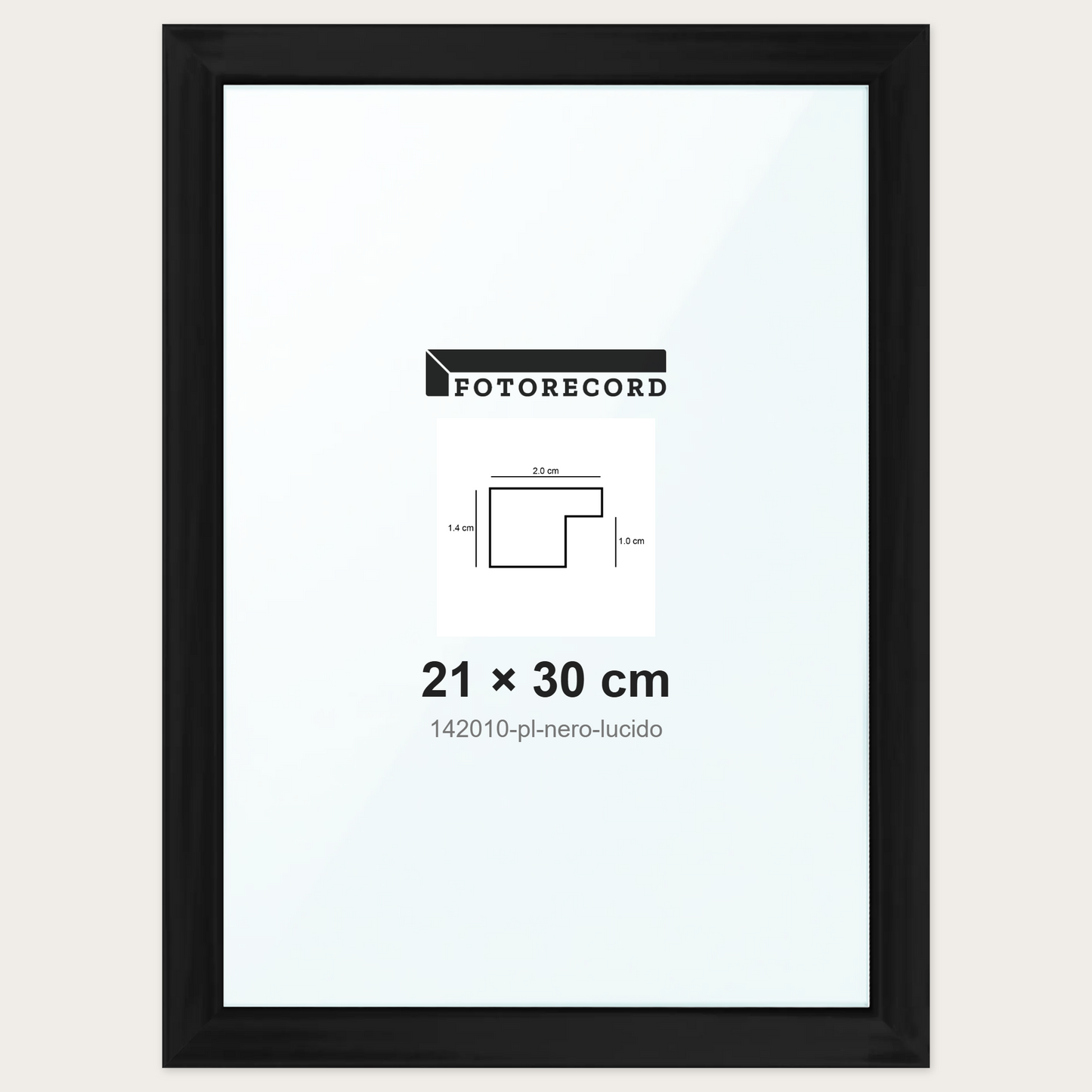 Cornice su misura 21x30 cm -- Nero Lucida | 142010-pl-nero-lucido