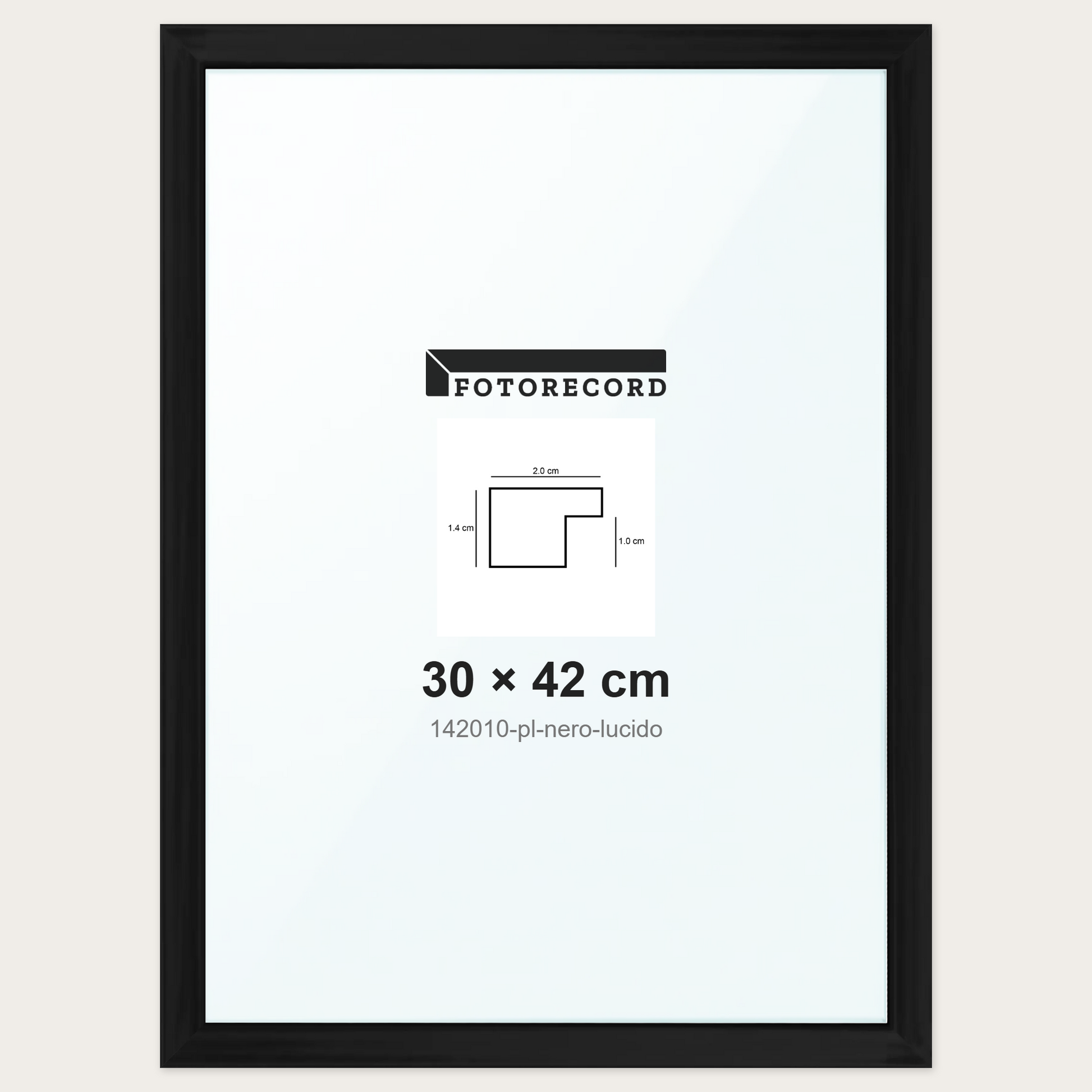 Cornice su misura 30x42 cm -- Nero Lucida | 142010-pl-nero-lucido