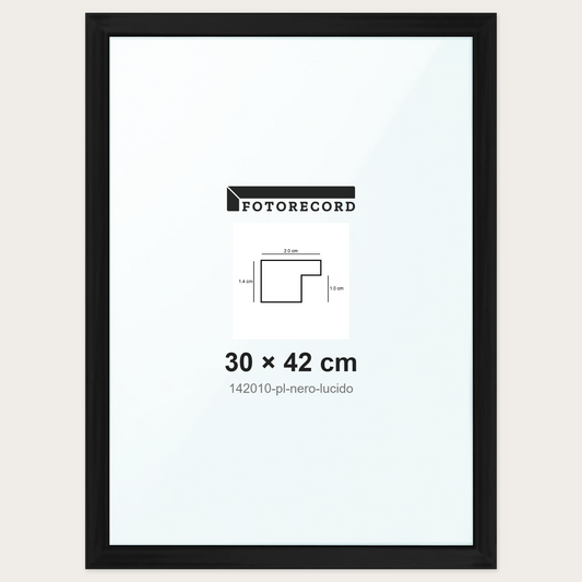Cornice su misura 30x42 cm -- Nero Lucida | 142010-pl-nero-lucido