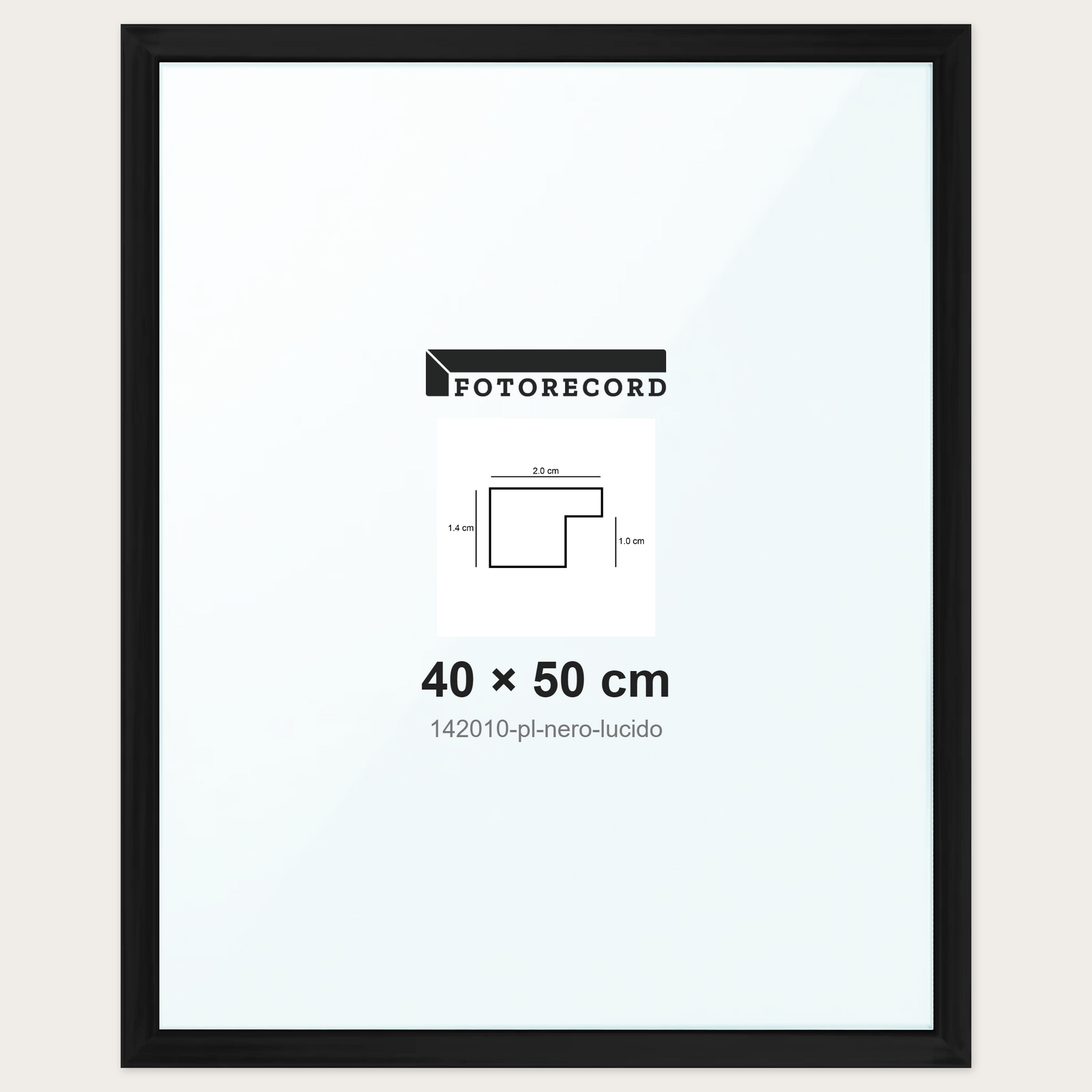 Cornice su misura 40x50 cm -- Nero Lucida | 142010-pl-nero-lucido