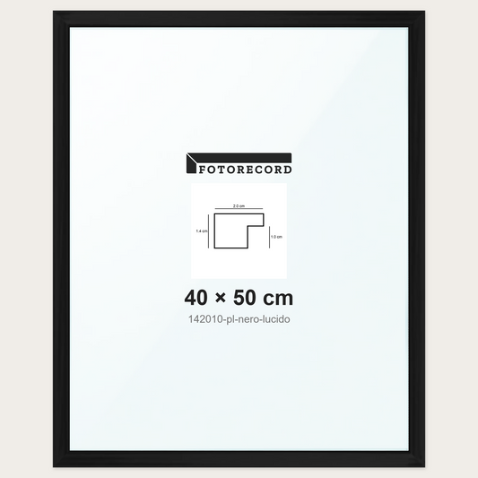 Cornice su misura 40x50 cm -- Nero Lucida | 142010-pl-nero-lucido