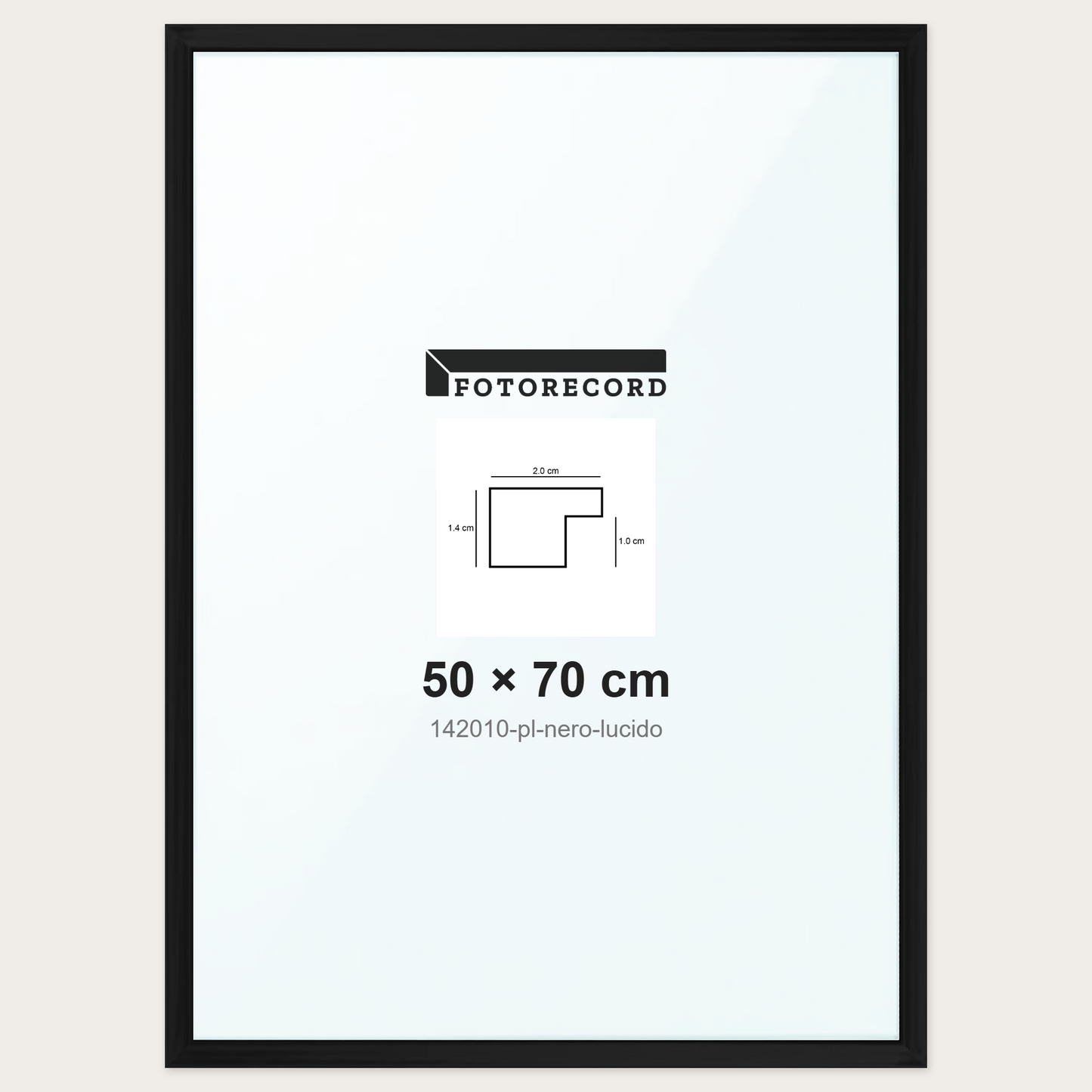 Cornice su misura 50x70 cm -- Nero Lucida | 142010-pl-nero-lucido